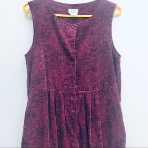 Vintage Laura Ashley Corduroy Jumper Pantsuit Plum Small